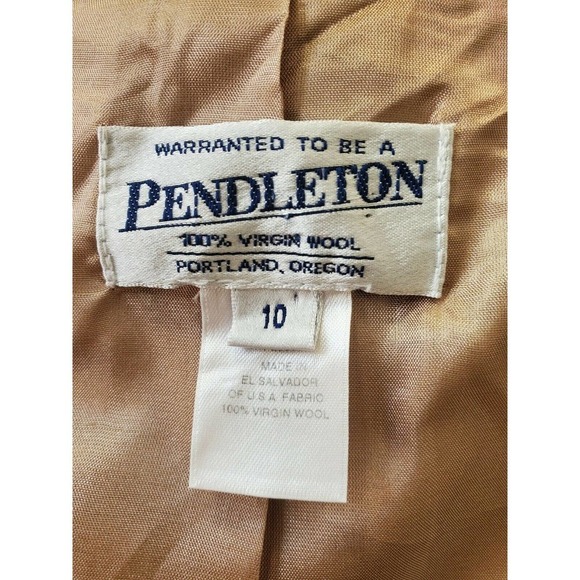 Pendleton Women's Tan Wool Two Buttons Single Breasted Fitted Blazer Size 10 - Picture 10 of 12